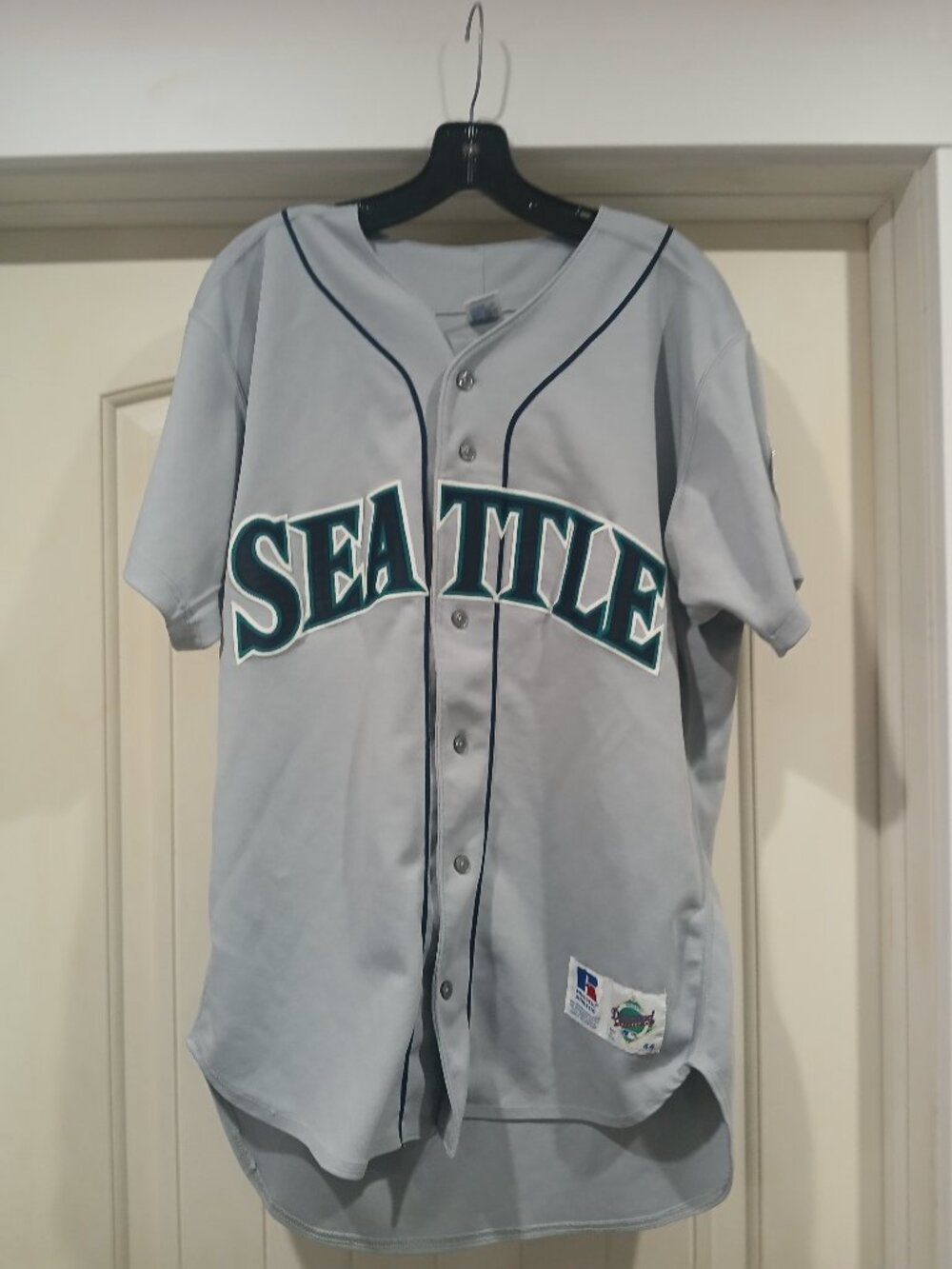 VTG Russell Ath. 1990s Seattle Mariners road gray Joey Cora #28 jersey (size 44)